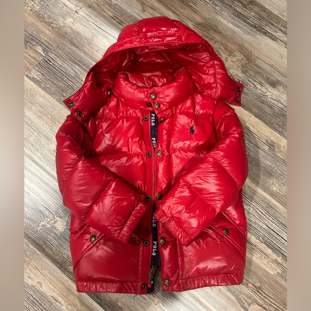 Polo Ralph Lauren Red Hooded Puffer Coat